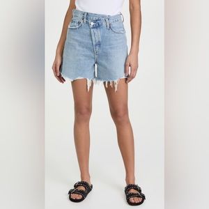 Crisscross Jean Shorts
